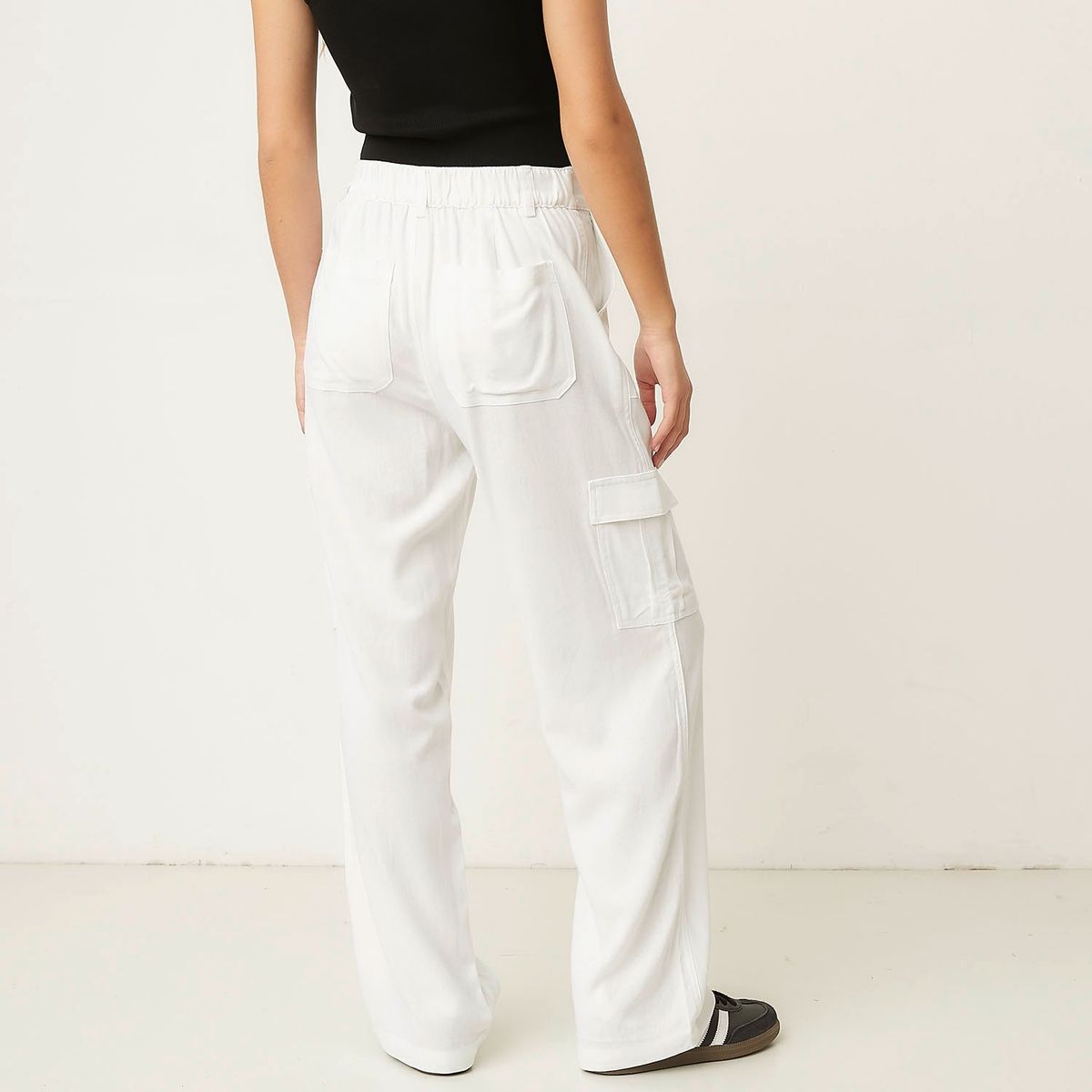 SYBILLA - Pantalón Cargo Wide Leg Tiro Alto Mujer Sybilla