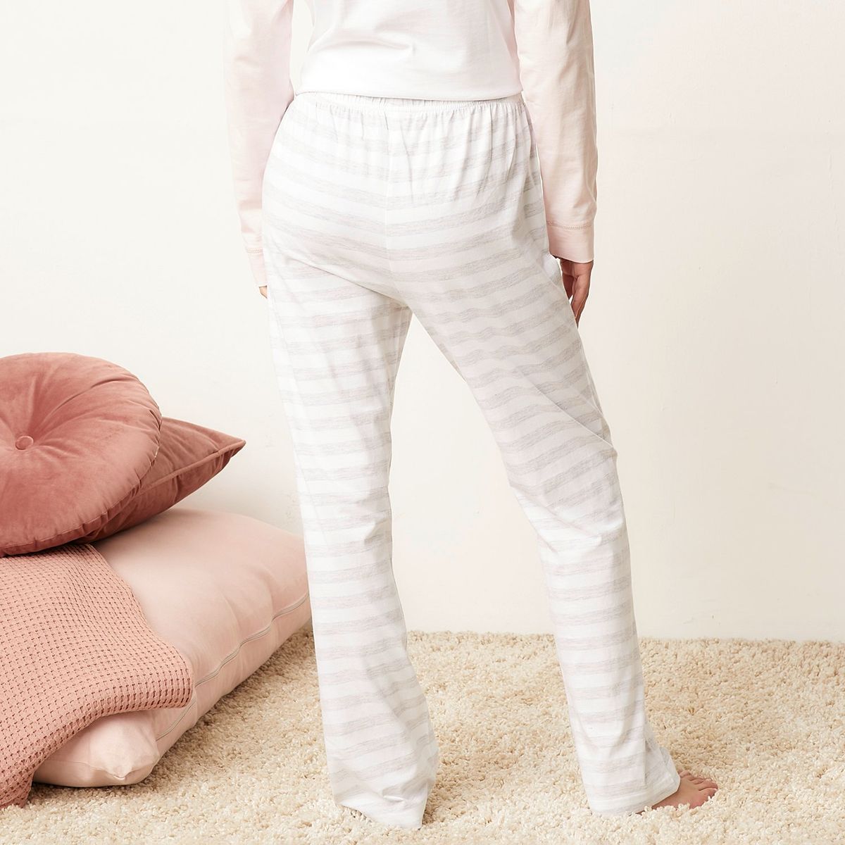 SYBILLA - Pantalón Pijama Sybilla 100% Algodón Mujer Rayas