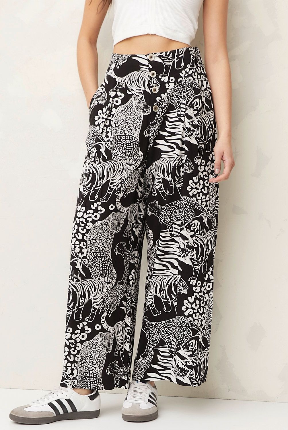 AMERICANINO - Pantalón Americanino Wide Leg Tiro Alto con Diseño