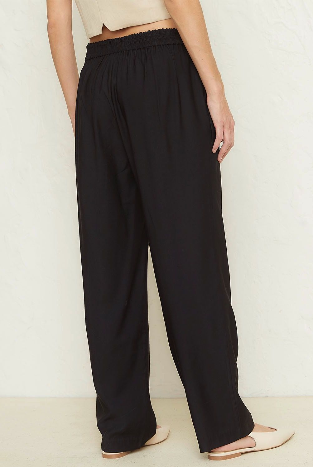 BASEMENT - Pantalones Mujer Basement Viscosa Straight Tiro Alto