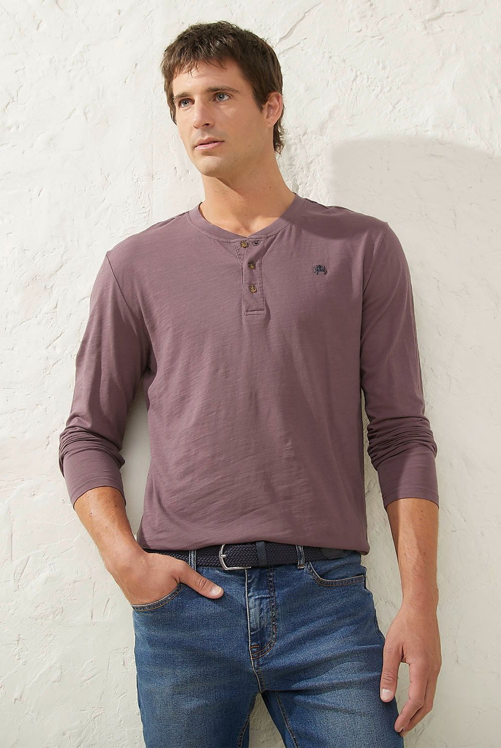 CASCAIS - Polera Manga Larga Algodón Casual Hombre Cascais