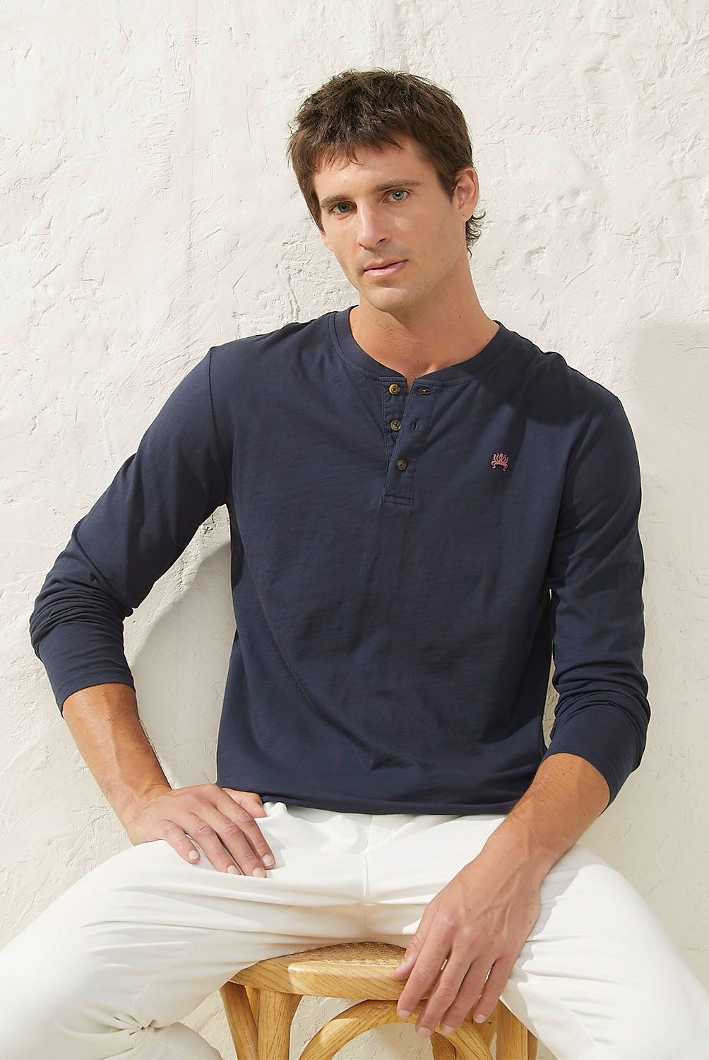 CASCAIS - Polera Manga Larga Algodón Casual Hombre Cascais