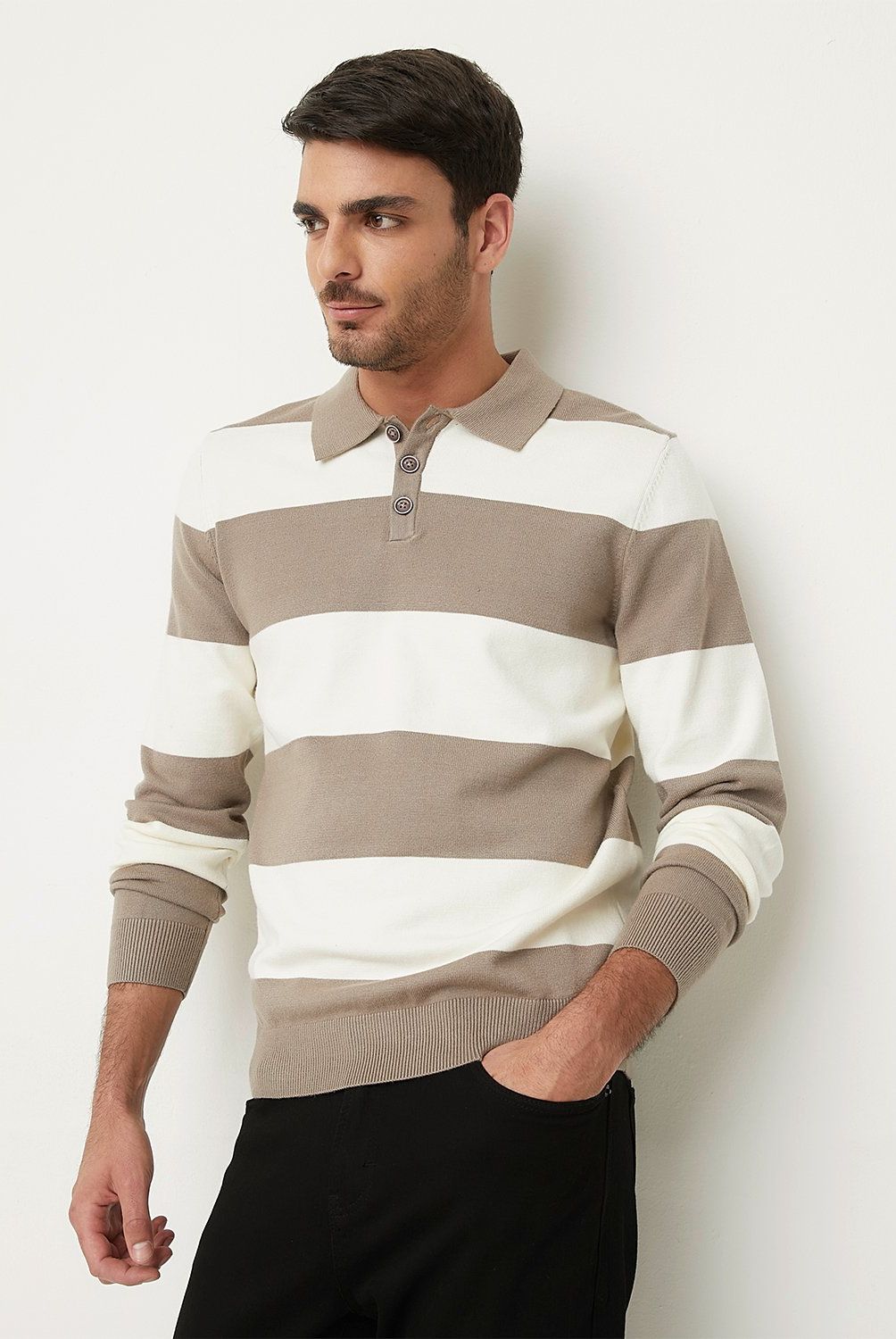 BASEMENT - Sweater Polo Manga Larga Hombre Basement