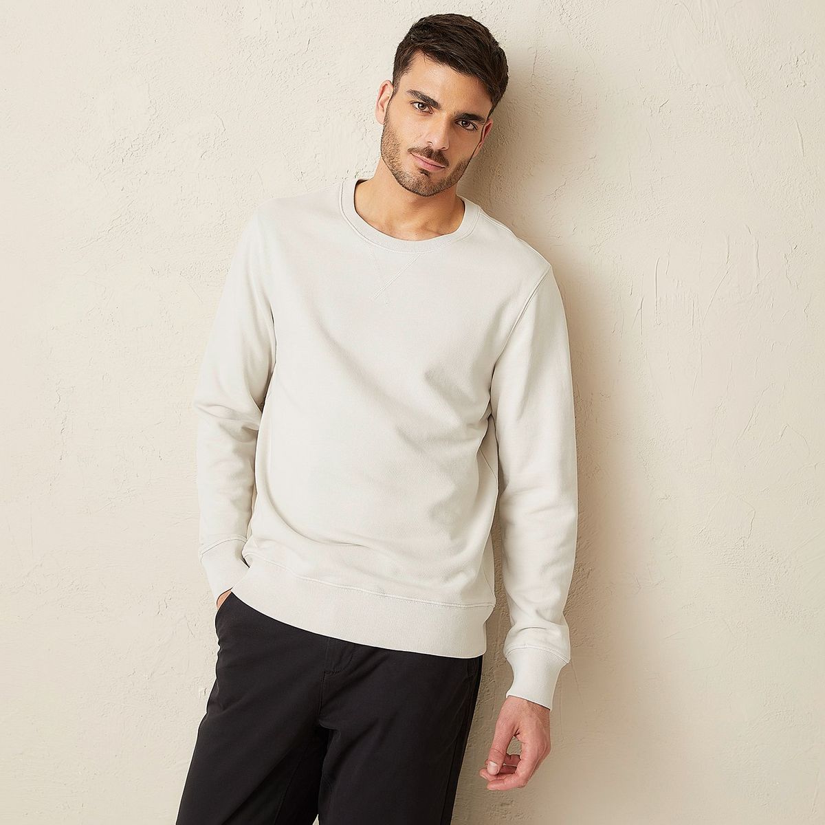 BASEMENT - Polerón Basement Hombre Manga Larga Algodón Casual