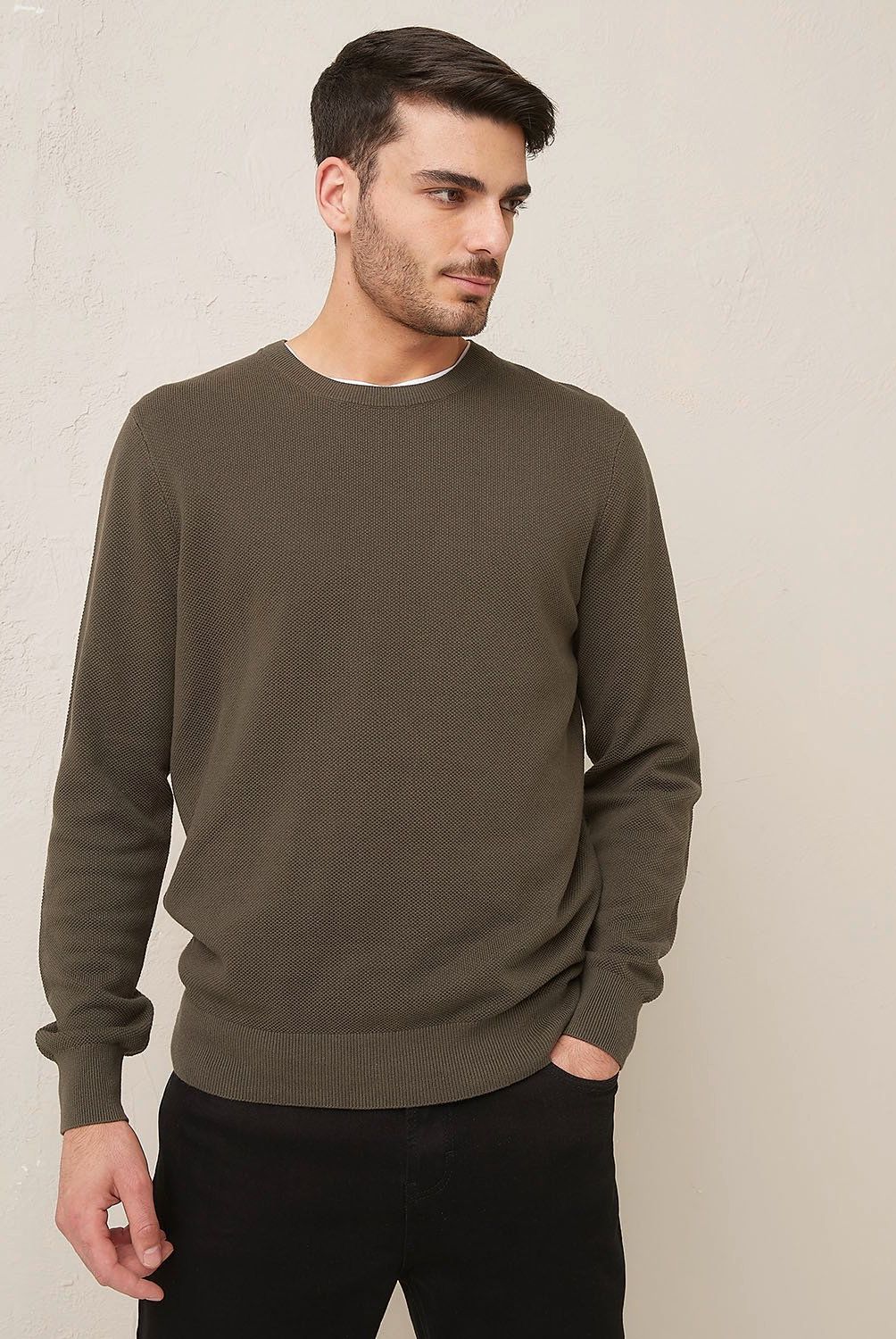 BASEMENT - Sweater Basement Waffle Algodón Hombre Regular Fit