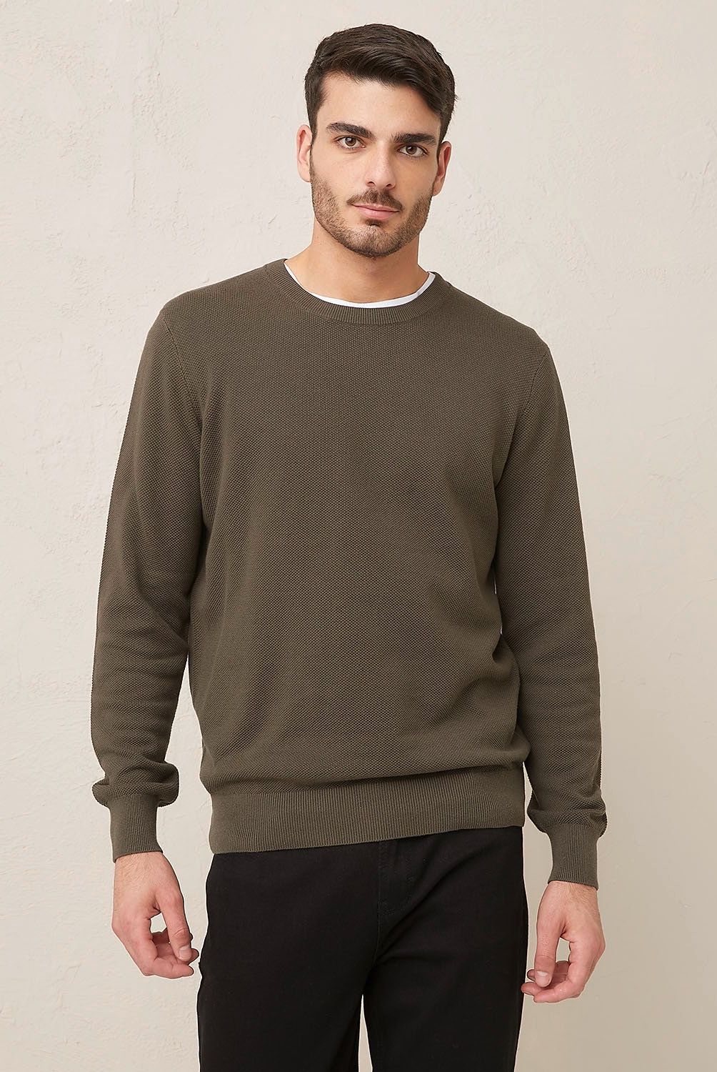 BASEMENT - Sweater Basement Waffle Algodón Hombre Regular Fit