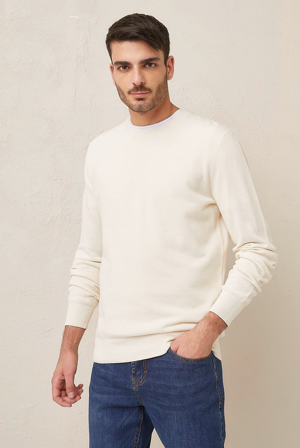 BASEMENT - Sweater Basement Waffle Algodón Hombre Regular Fit