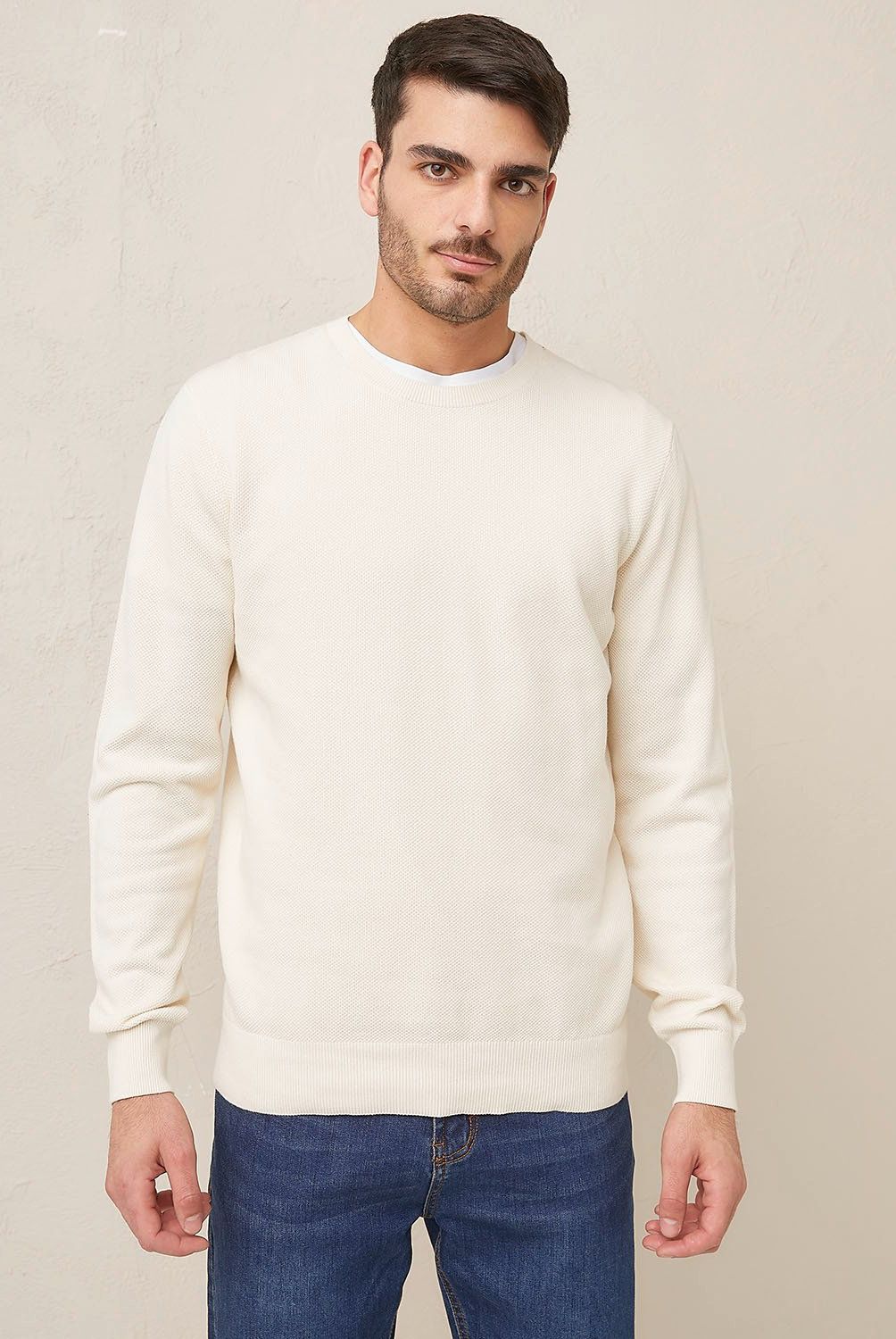 BASEMENT - Sweater Basement Waffle Algodón Hombre Regular Fit