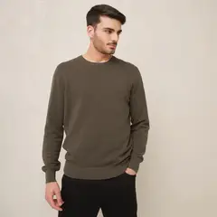BASEMENT - Sweater Sport Waffle Algodón Hombre