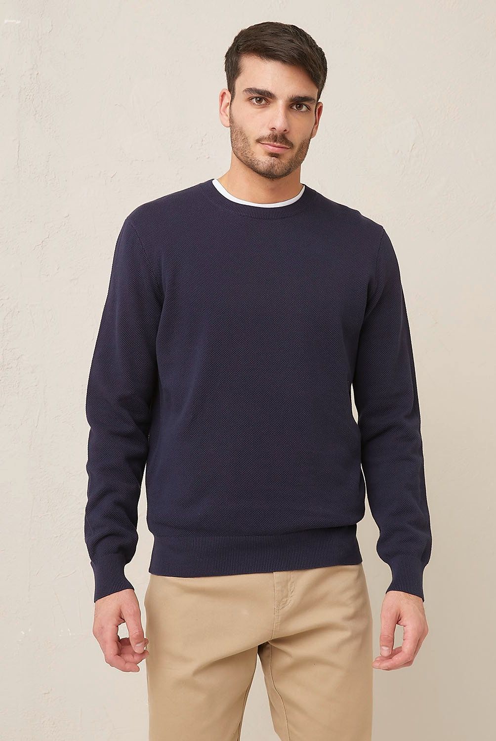 BASEMENT - Sweater Basement Waffle Algodón Hombre Regular Fit