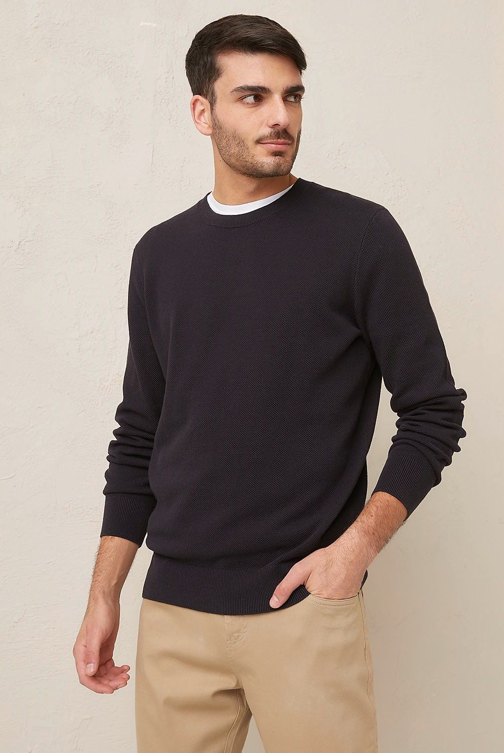 BASEMENT - Sweater Basement Waffle Algodón Hombre Regular Fit