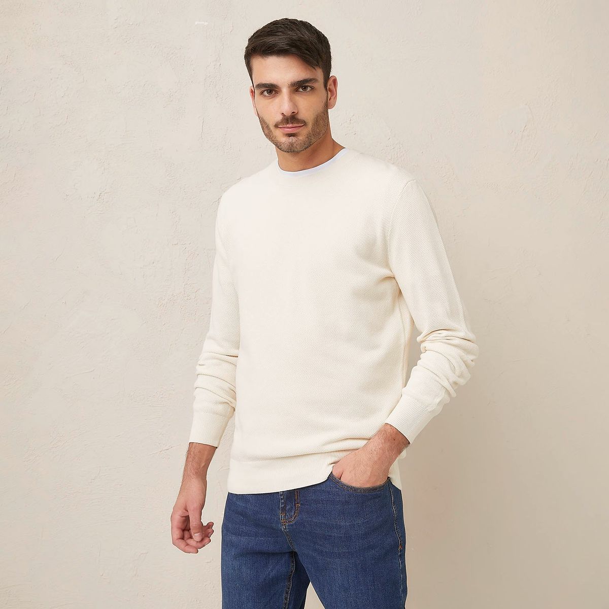 BASEMENT - Sweater Basement Waffle Algodón Hombre Regular Fit