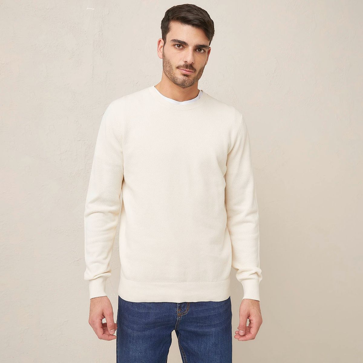 BASEMENT - Sweater Basement Waffle Algodón Hombre Regular Fit