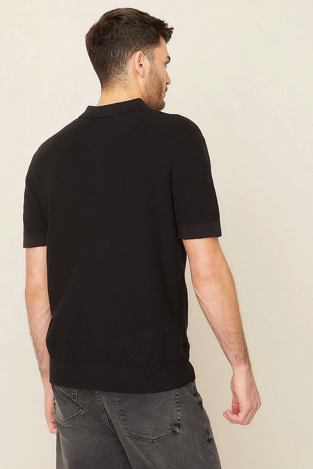 BASEMENT - Sweater Polo Relaxed Fit Hombre Basement Algodón Manga Corta