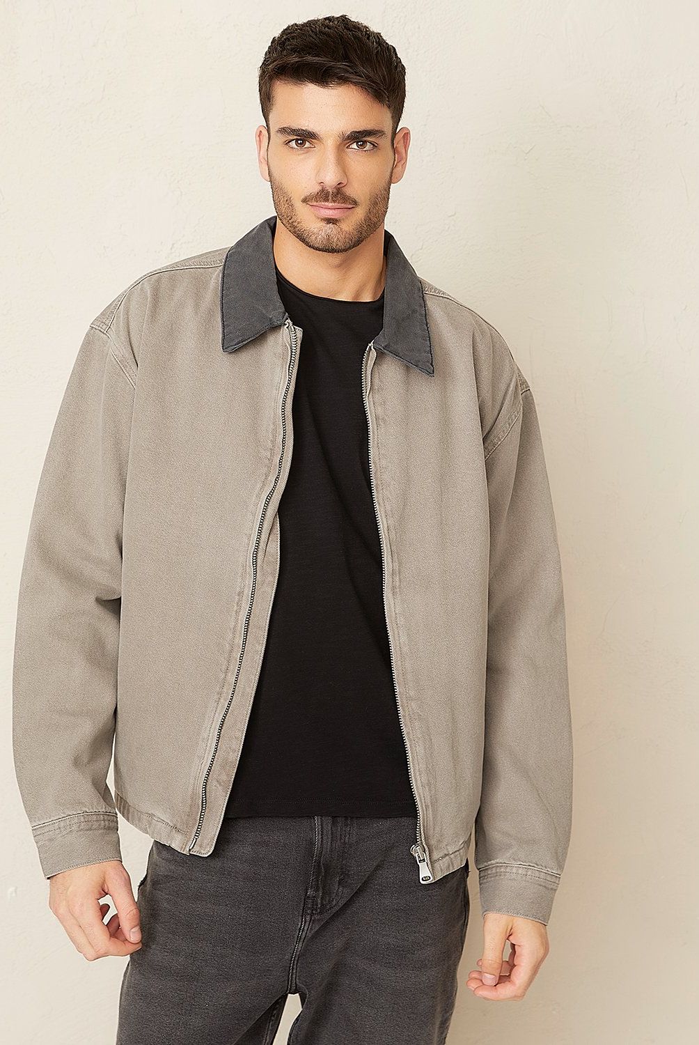 BASEMENT - Chaqueta Denim Loose Fit Basement Hombre Algodón
