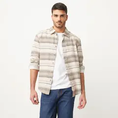 BASEMENT - Chaqueta Manga Larga Algodón Rayas Hombre