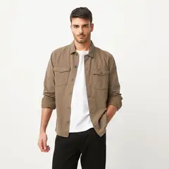 BASEMENT - Chaqueta Algodón Manga Larga Casual Hombre