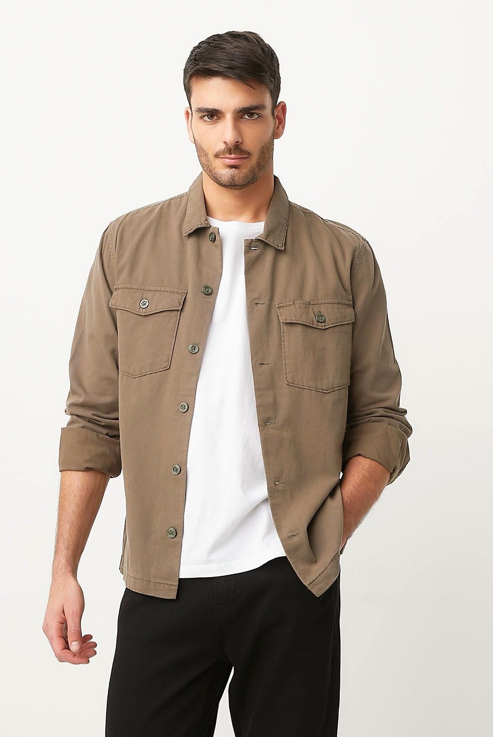 BASEMENT - Chaqueta Basement Algodón Manga Larga Casual Hombre