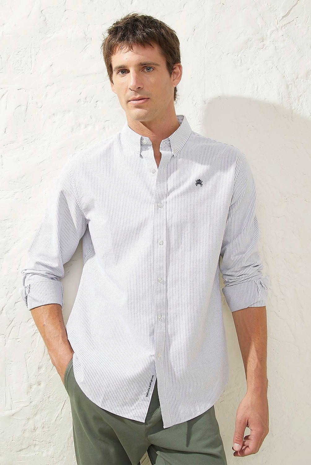 CASCAIS - Camisa Manga Larga Slim Fit Algodón Rayas Cascais Hombre