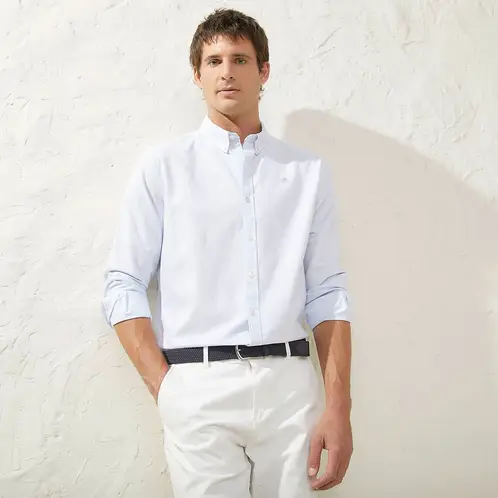 CASCAIS - Camisa Manga Larga Slim Fit Algodón Rayas Hombre