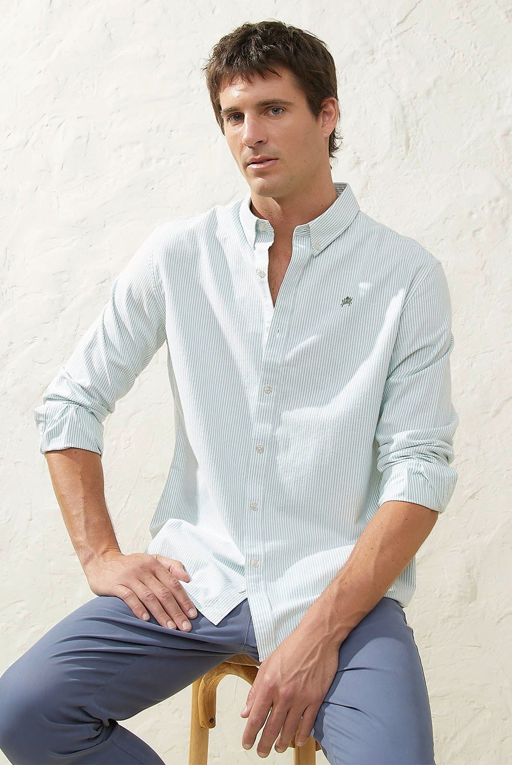 CASCAIS - Camisa Manga Larga Slim Fit Algodón Rayas Cascais Hombre