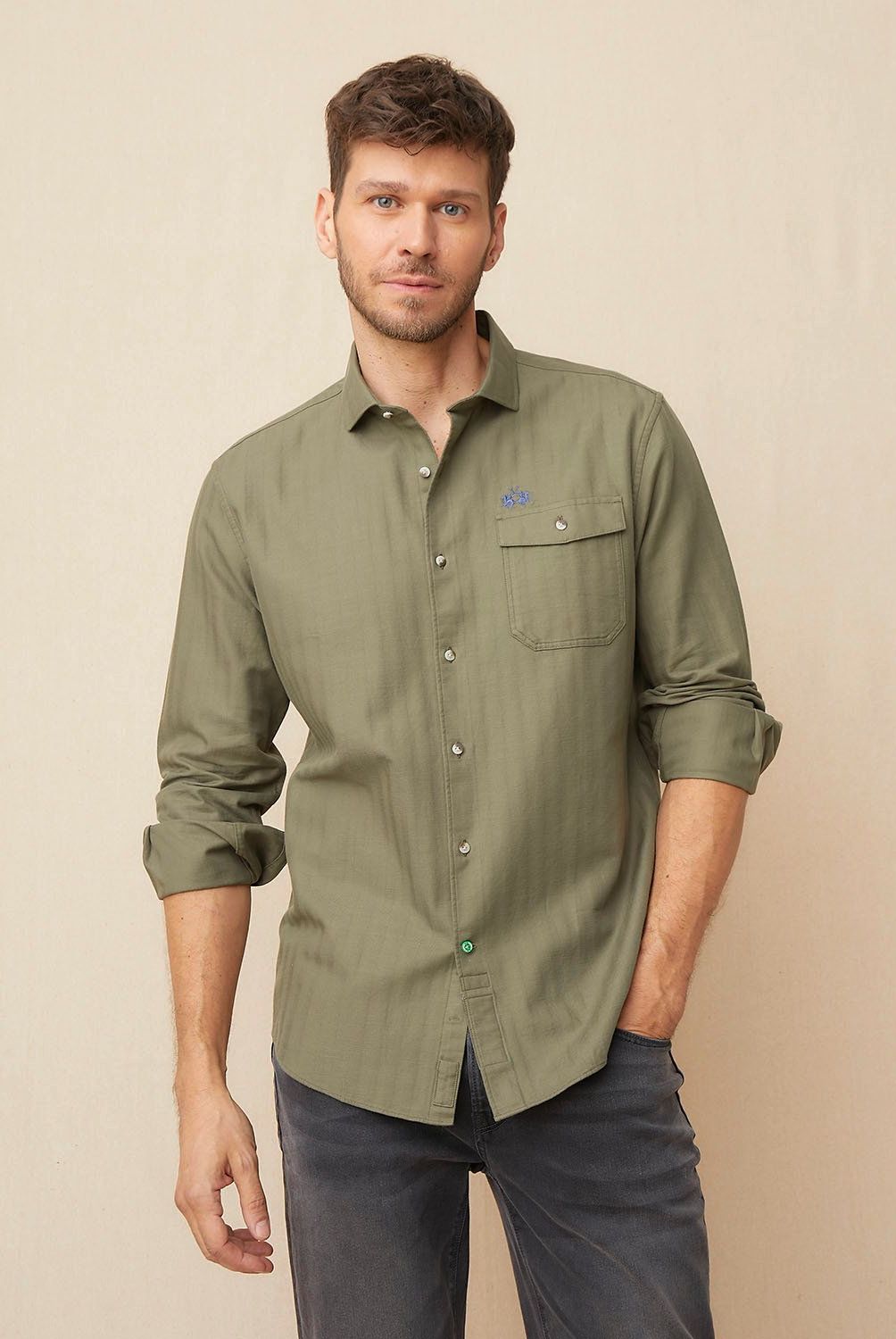 LA MARTINA - Camisa Manga Larga Regular Fit Algodón Hombre La Martina