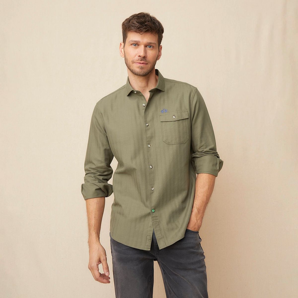 LA MARTINA - Camisa Manga Larga Regular Fit Algodón Hombre La Martina