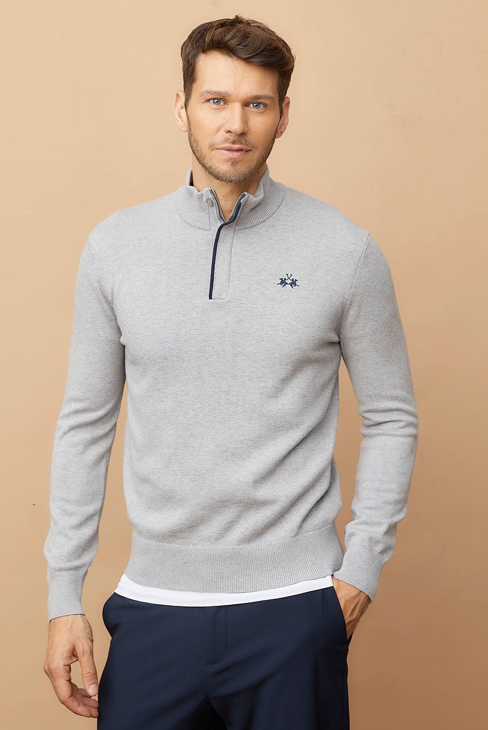 LA MARTINA - Sweater Mid Zipper Algodón Hombre La Martina