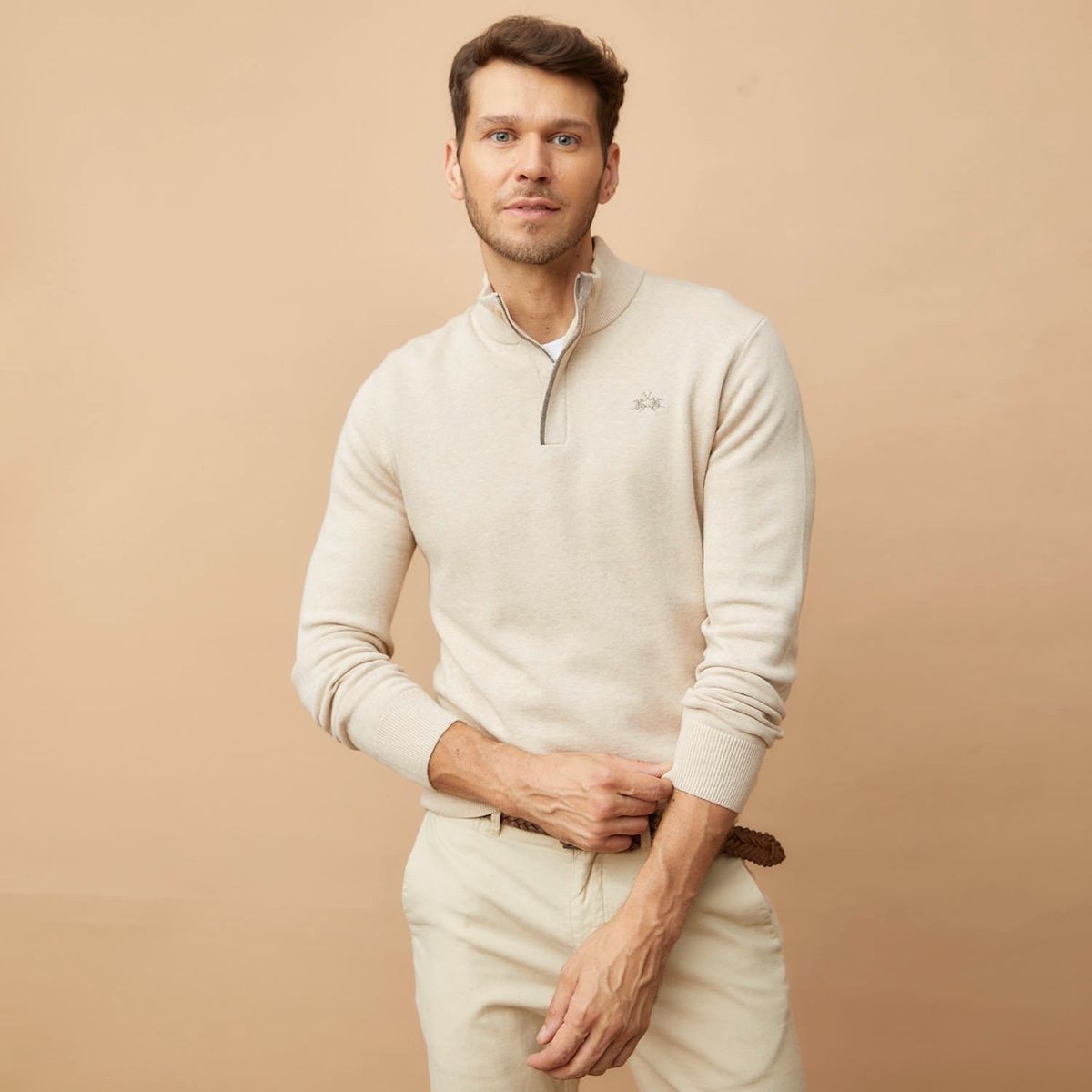 LA MARTINA - Sweater Mid Zipper Algodón Hombre La Martina