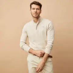 LA MARTINA - Sweater Mid Zipper Algodón Hombre