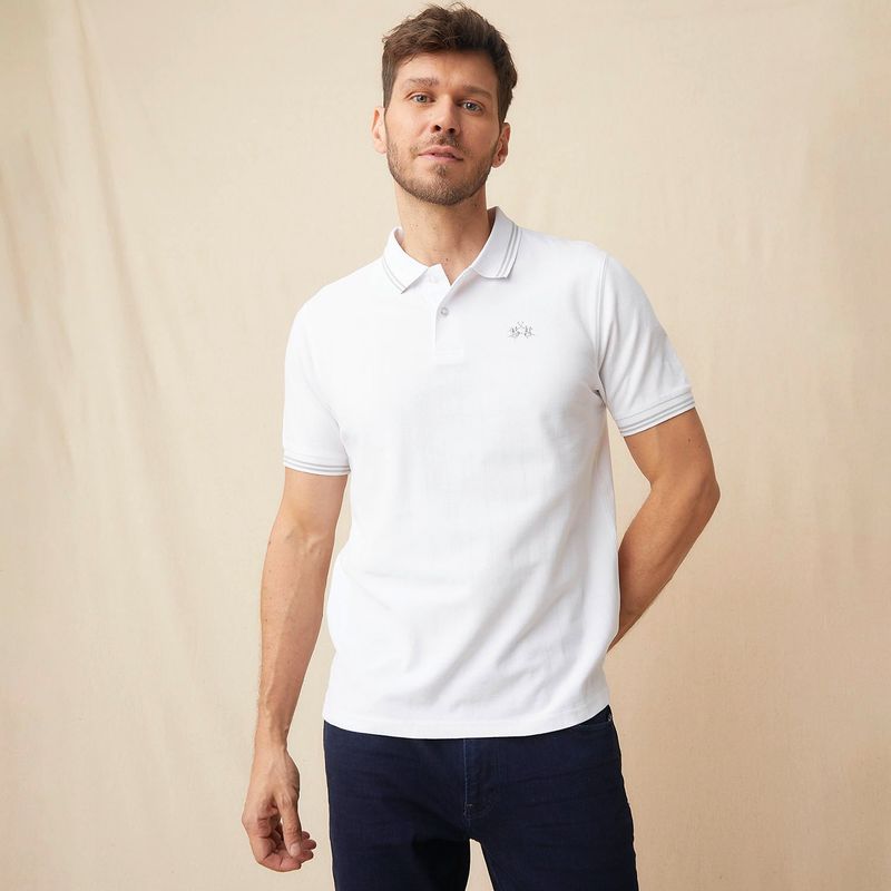 LA MARTINA - Polera Pique Manga Corta Regular Fit Hombre La Martina