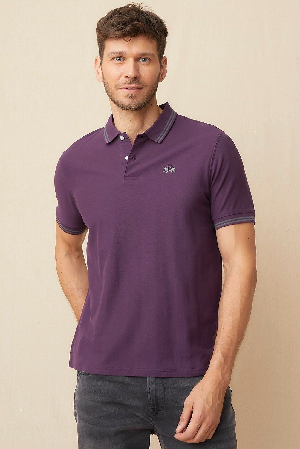 LA MARTINA - Polera Pique Manga Corta Regular Fit Hombre La Martina