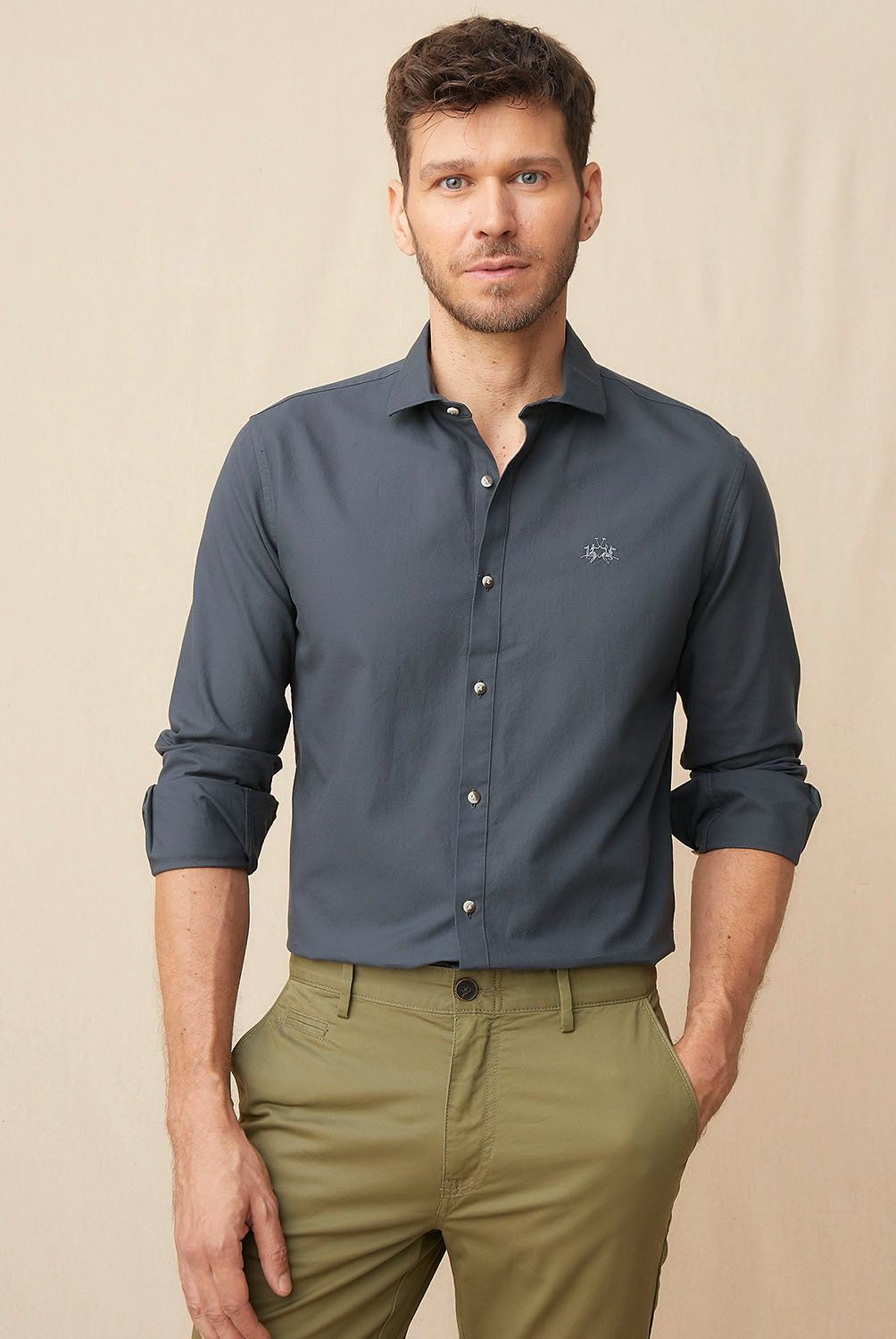 LA MARTINA - Camisa Manga Larga Slim Fit Algodón Hombre La Martina
