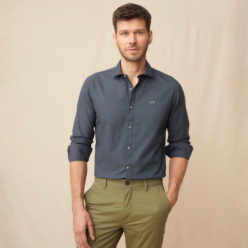 LA MARTINA - Camisa Manga Larga Slim Fit Algodón Hombre La Martina