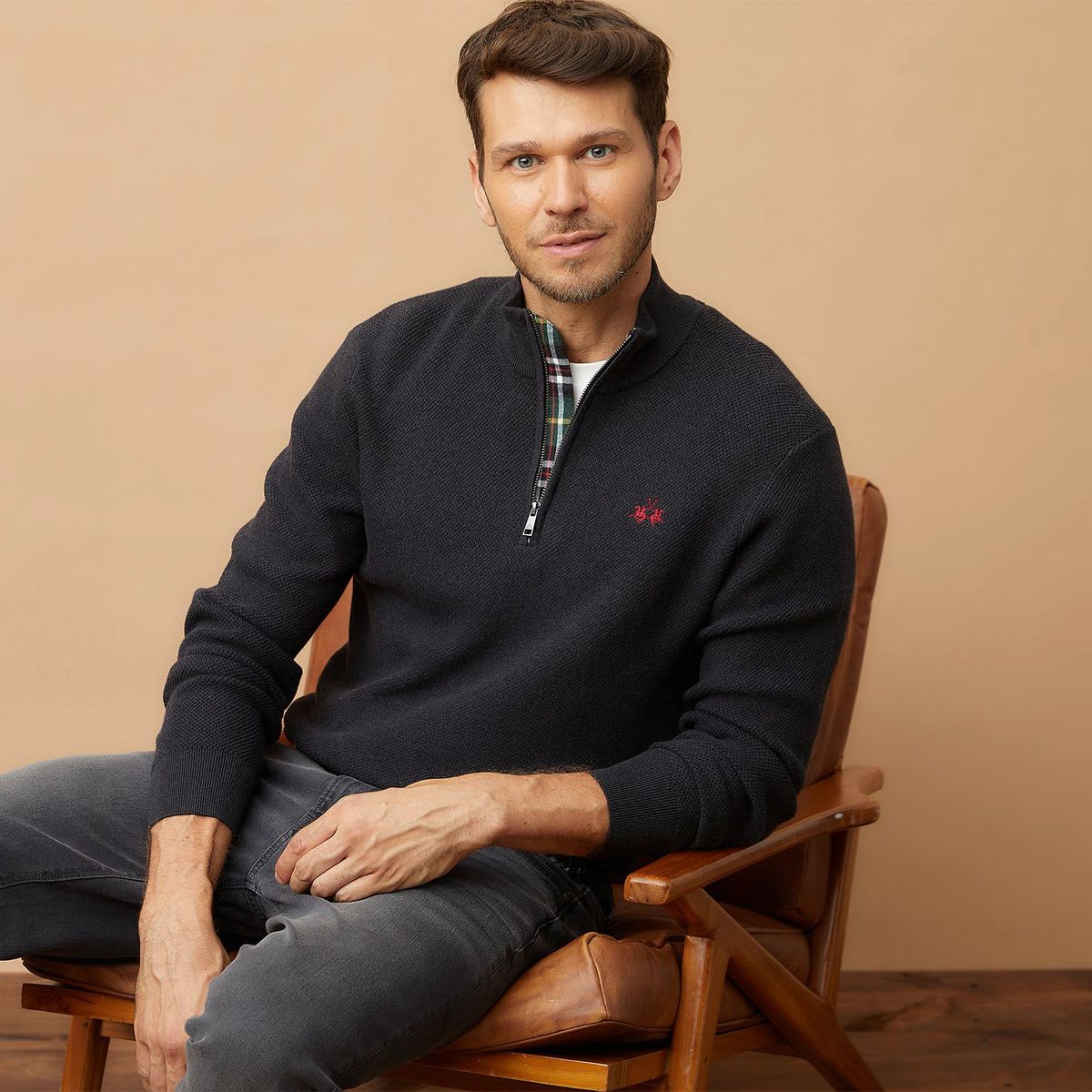 LA MARTINA - Sweater Mid Zipper Algodón Hombre La Martina