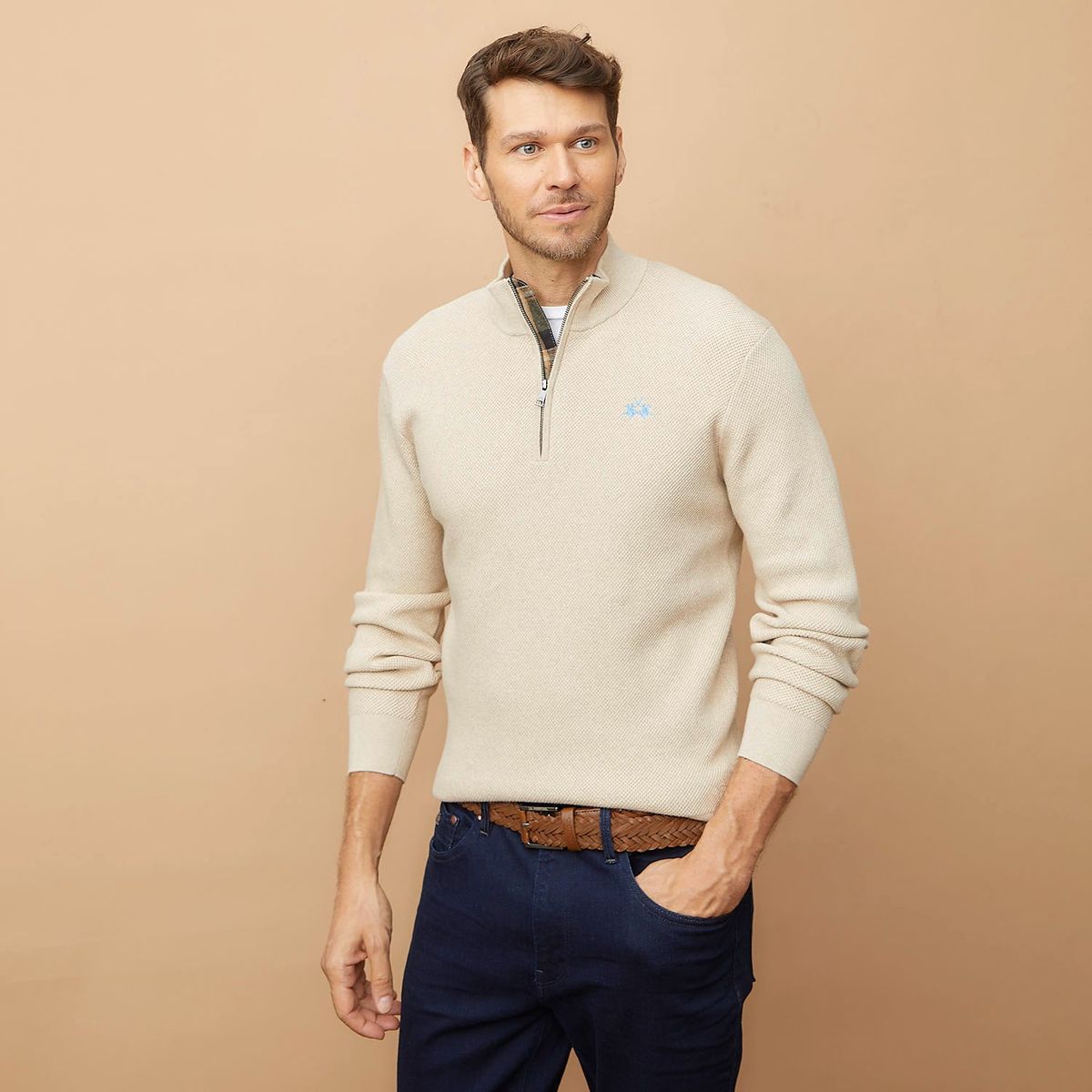 LA MARTINA - Sweater Mid Zipper Algodón Hombre La Martina