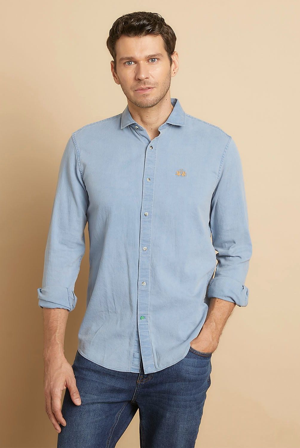 LA MARTINA - Camisa Manga Larga Sport Denim Regular Fit Hombre La Martina