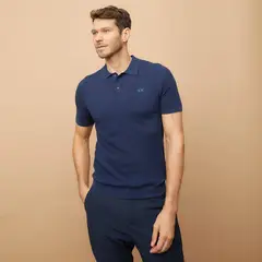 LA MARTINA - Polera Piqué Manga Corta Wafle Algodón Hombre