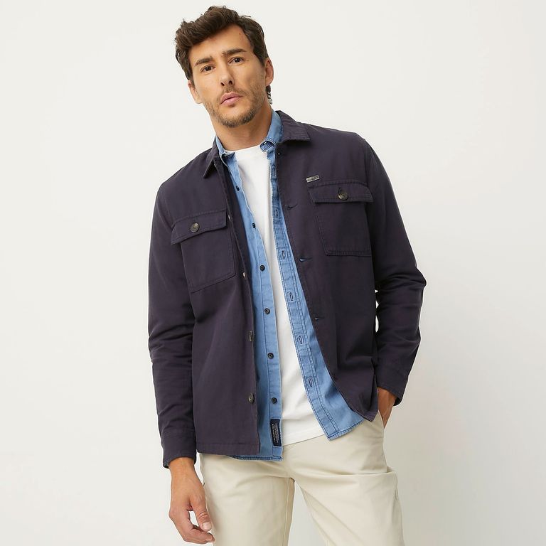 UNIVERSITY CLUB Sobrecamisa Casual Hombre Algodón Manga Larga