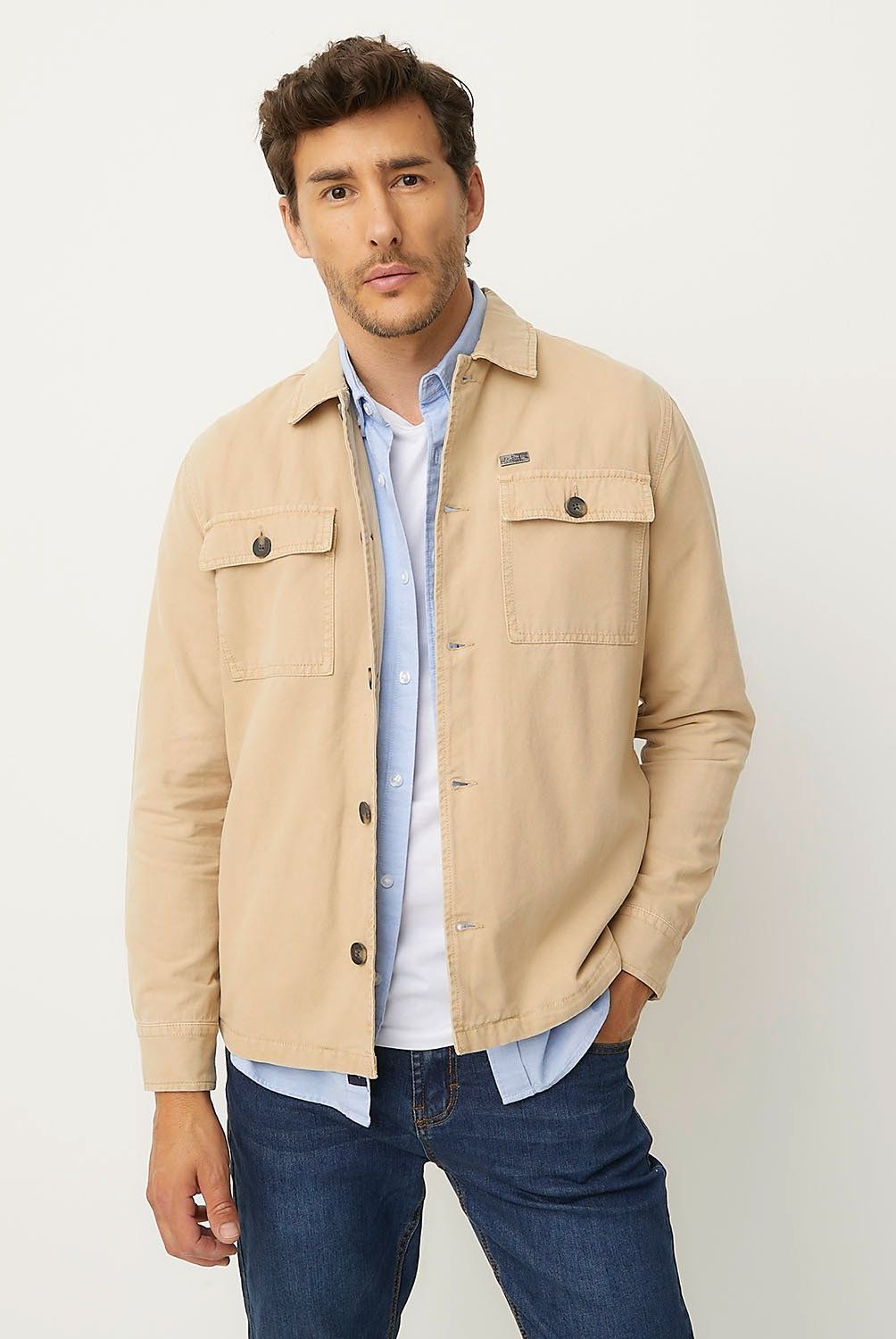 UNIVERSITY CLUB - Sobrecamisa Casual Hombre University Club Algodón Manga Larga