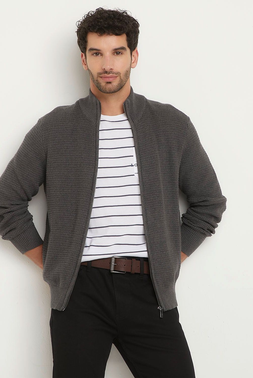 UNIVERSITY CLUB - Sweater Con Cierre Algodón Hombre University Club
