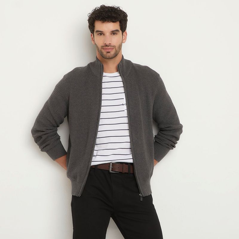 UNIVERSITY CLUB - Sweater Con Cierre Algodón Hombre University Club