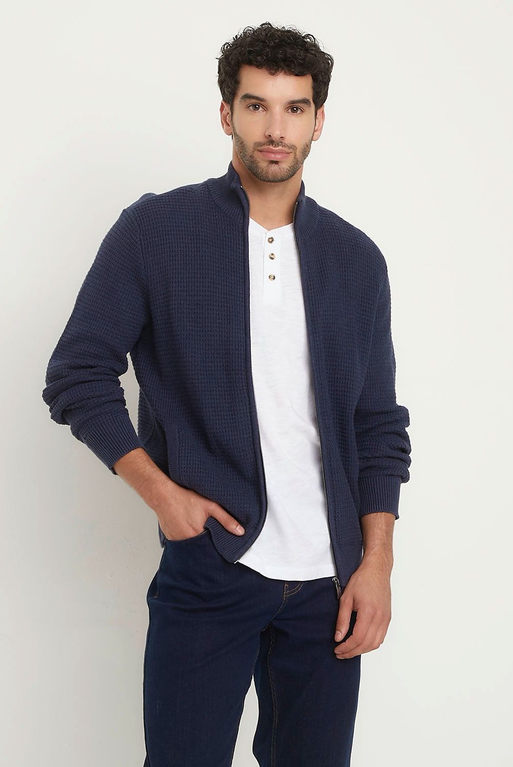 UNIVERSITY CLUB - Sweater Con Cierre Algodón Hombre University Club