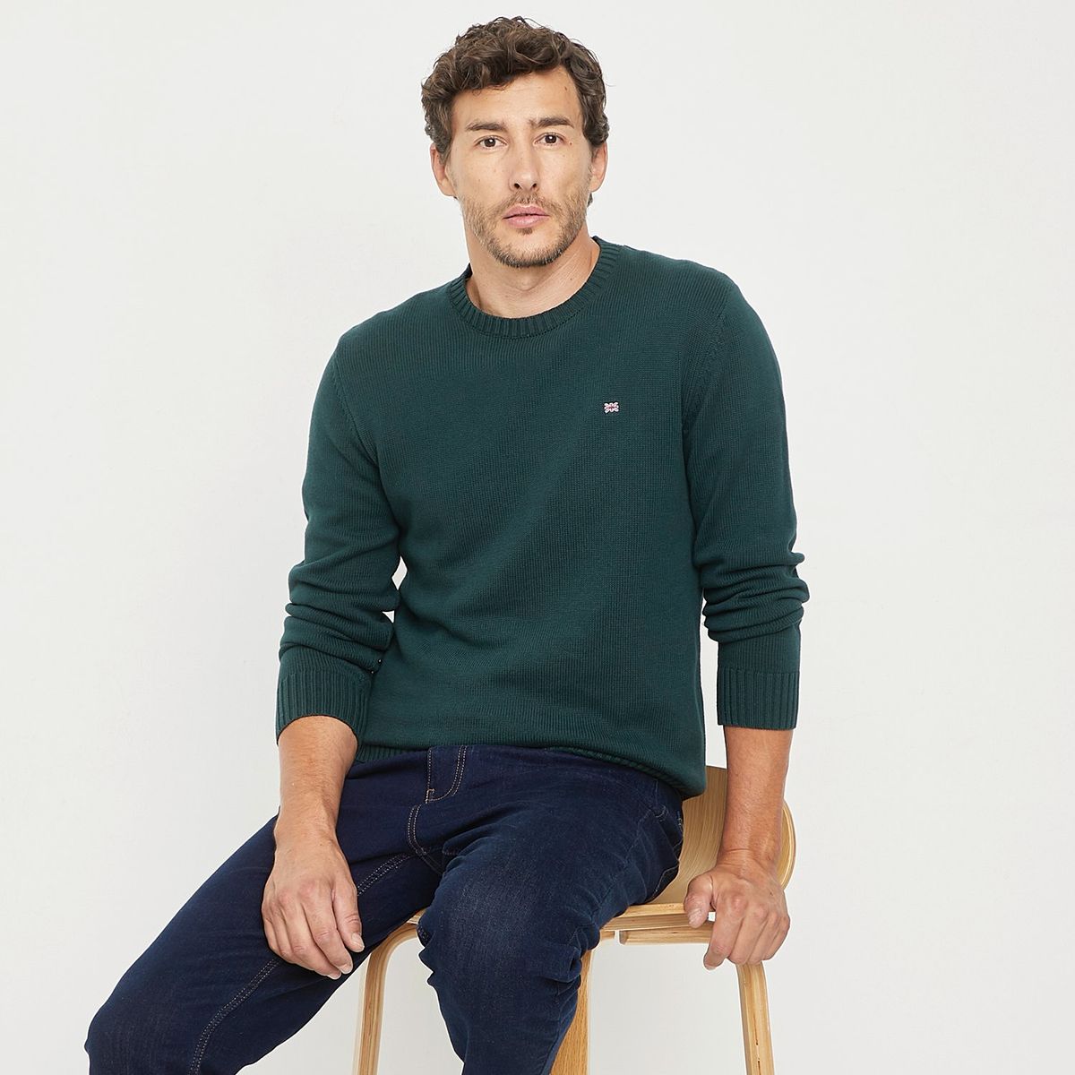 UNIVERSITY CLUB - Sweater De Algodón University Club Cuello Redondo Hombre