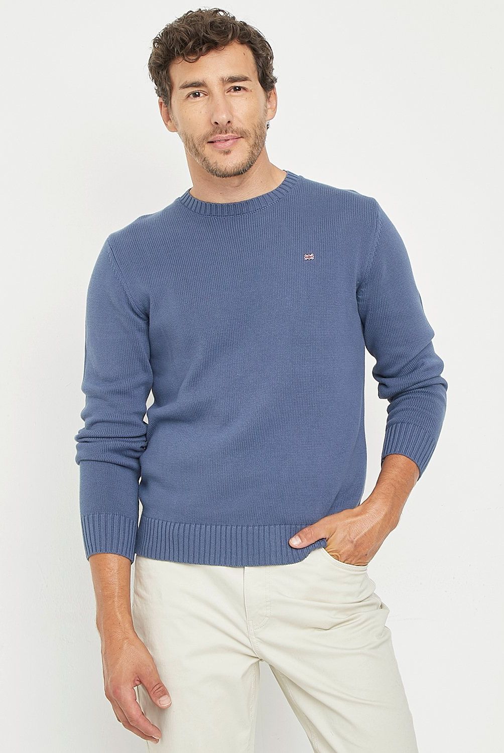 UNIVERSITY CLUB - Sweater De Algodón University Club Cuello Redondo Hombre