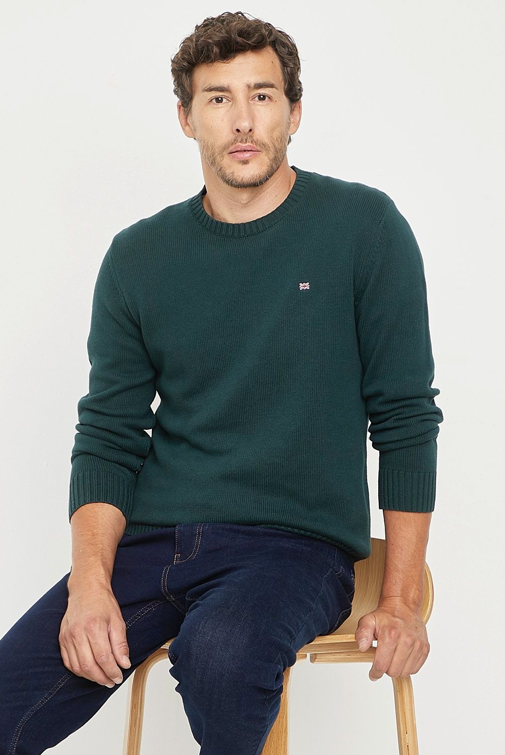 UNIVERSITY CLUB - Sweater De Algodón University Club Cuello Redondo Hombre