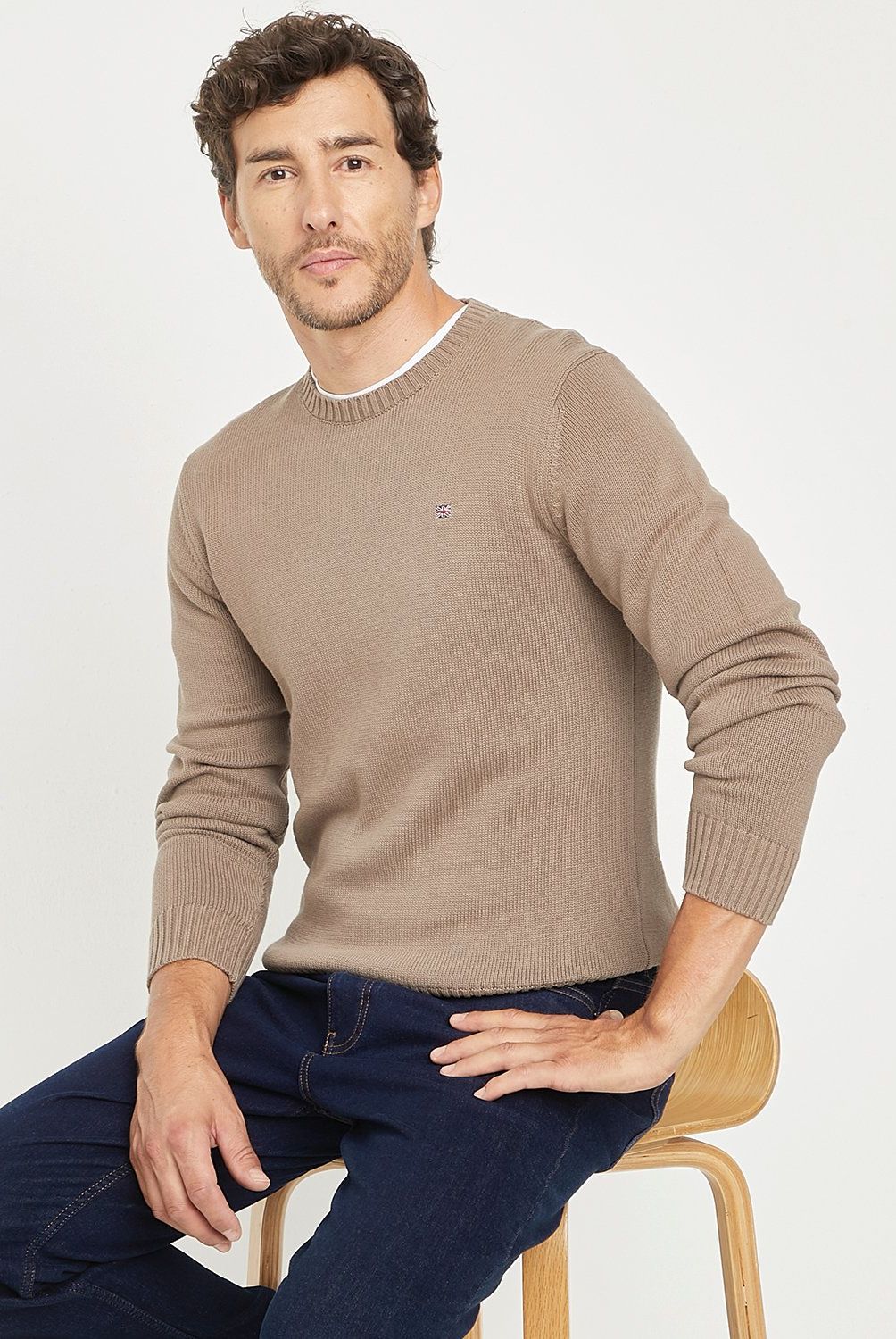 UNIVERSITY CLUB - Sweater De Algodón University Club Cuello Redondo Hombre