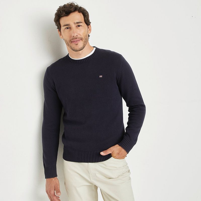 UNIVERSITY CLUB - Sweater De Algodón University Club Cuello Redondo Hombre