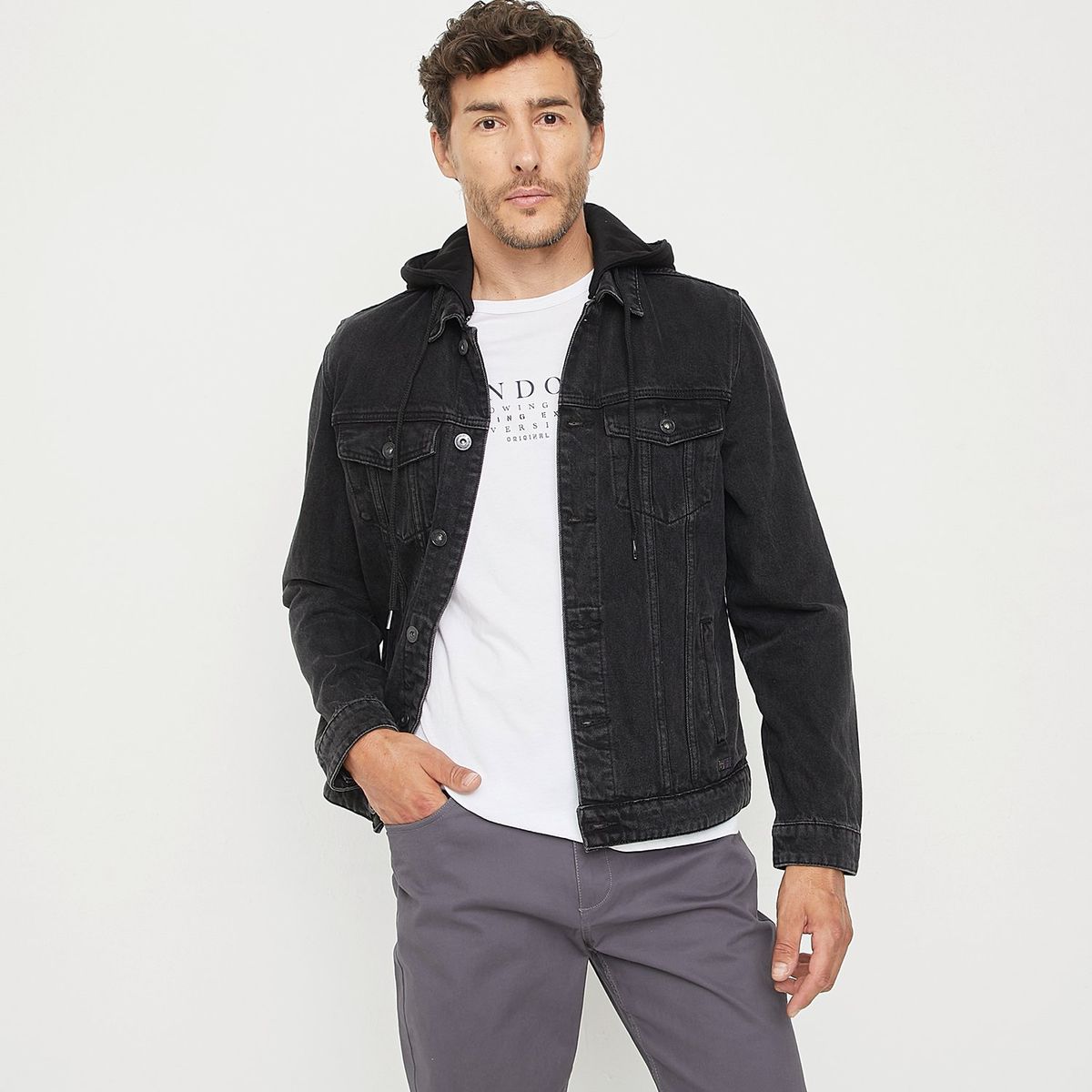 UNIVERSITY CLUB - Chaqueta Denim University Club Con Gorro Hombre Casual
