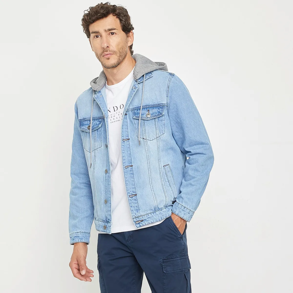 UNIVERSITY CLUB - Chaqueta Denim University Club Con Gorro Hombre Casual